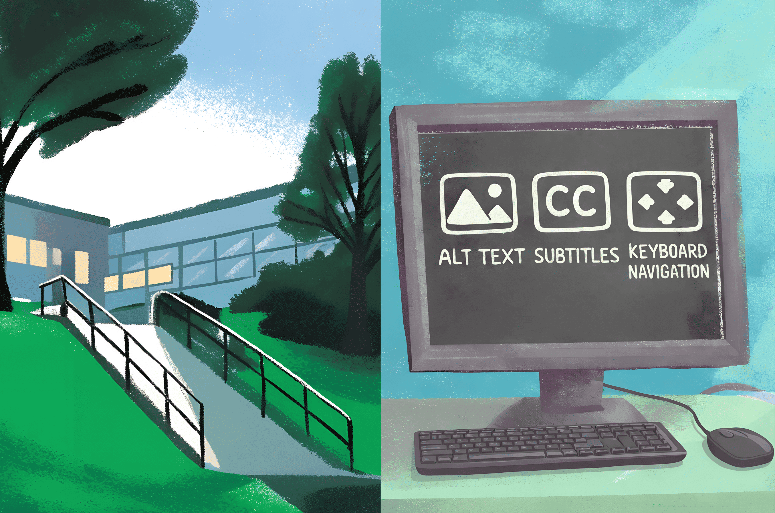 comparativa entre rampa de colegio y ordenador